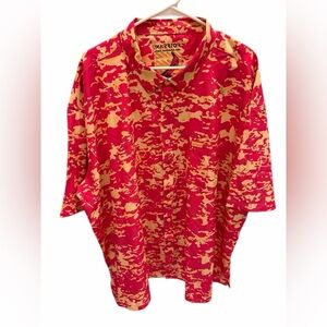 Warrior Co Shirt Mens Button Up Short Sleeve PINK Banana Size 4XL